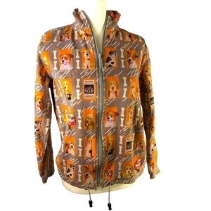 Kunio Sato Cheerful Companions Collection Women M Grey Orange Browns Dog Design